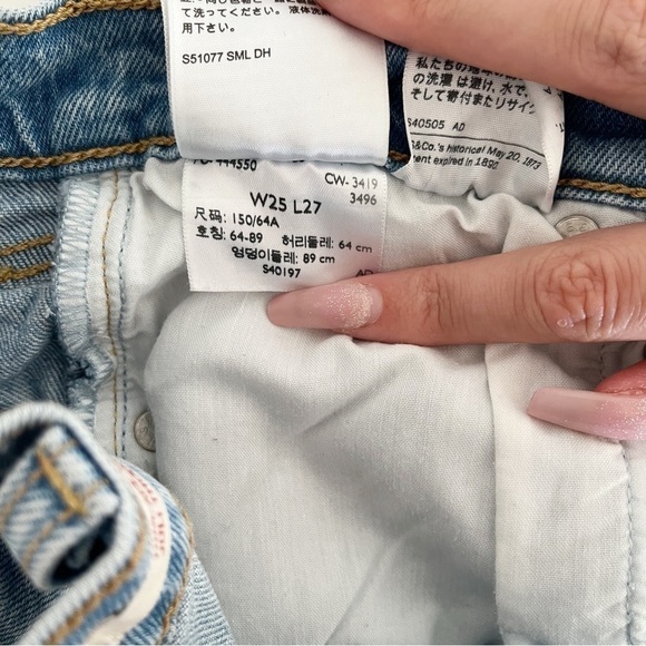 LEVI’S | Ribcage Straight Ankle Jeans Size 25 Light Wash Distressed Tango Fade - Picture 12 of 12